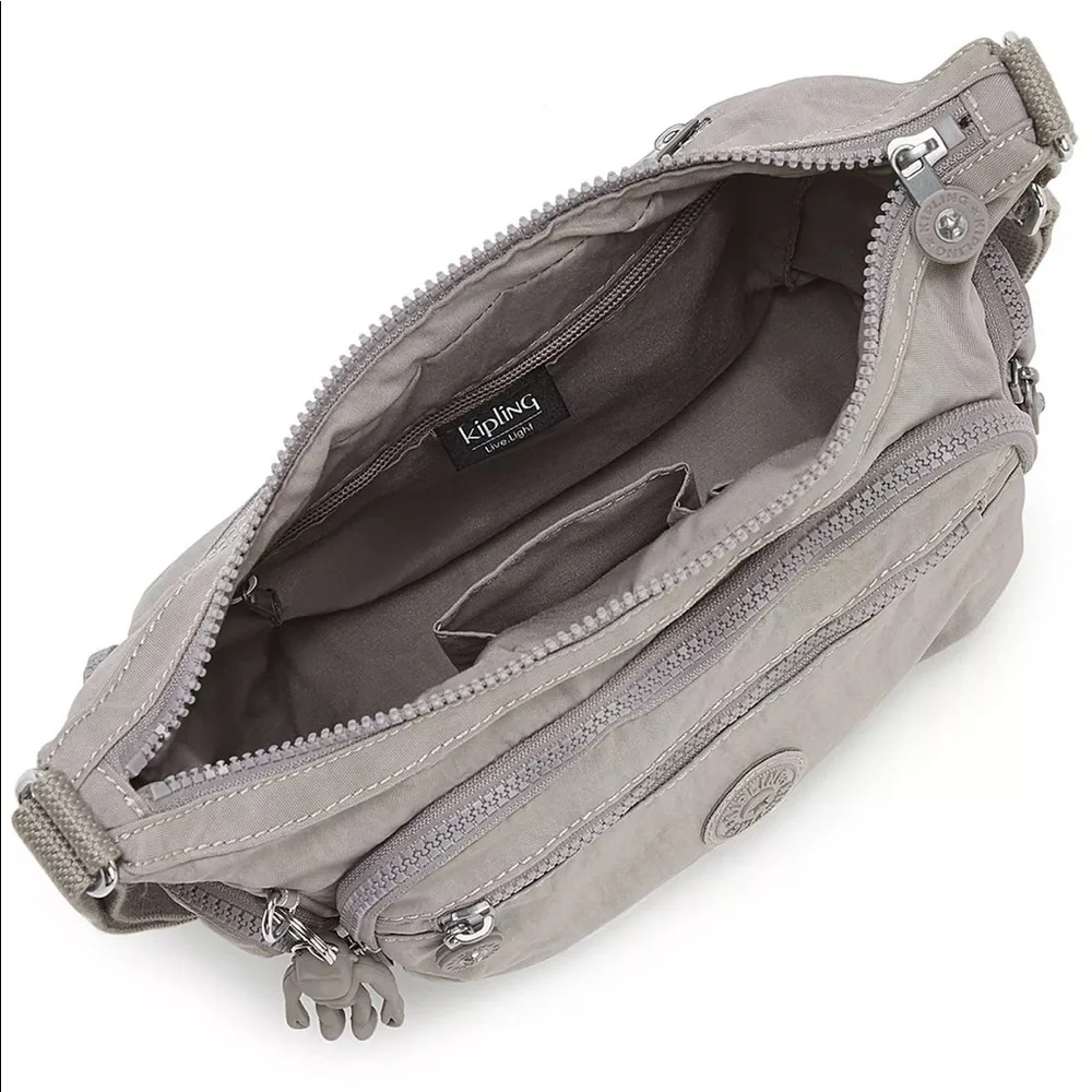 Kipling Women's Gabbie Crossbody Handbag with Adjustable Strap NWT Gray Gris - Picture 4 of 6